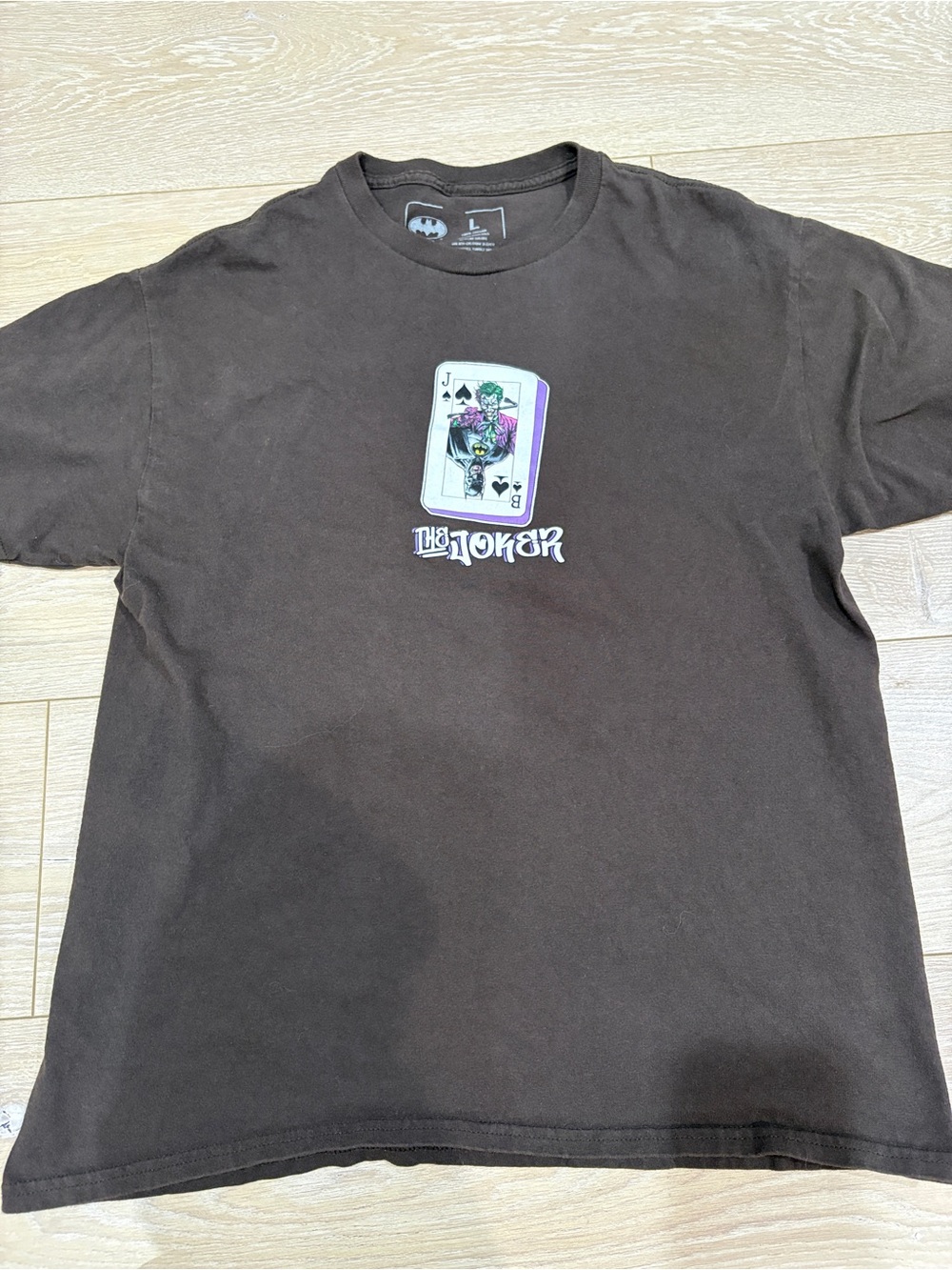 Batman Dark Brown The Joker Graphic T Shirt Crew Neck Size L